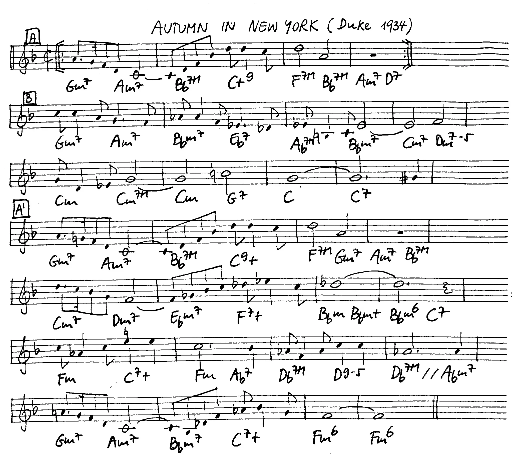 autumn in new york partition gratuite - Offerte par The Jungle Jazz Band